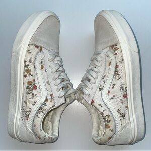 Vans Old Skool Floral Canvas Suede Low-Top Lace-Up Sneakers Sz 8 Womens, 6.5 Men